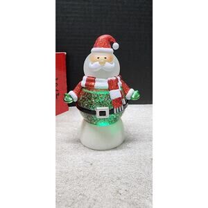 Home Accents Santa Color Changing LED Lighted Swirling Glitter Water Globe... L
